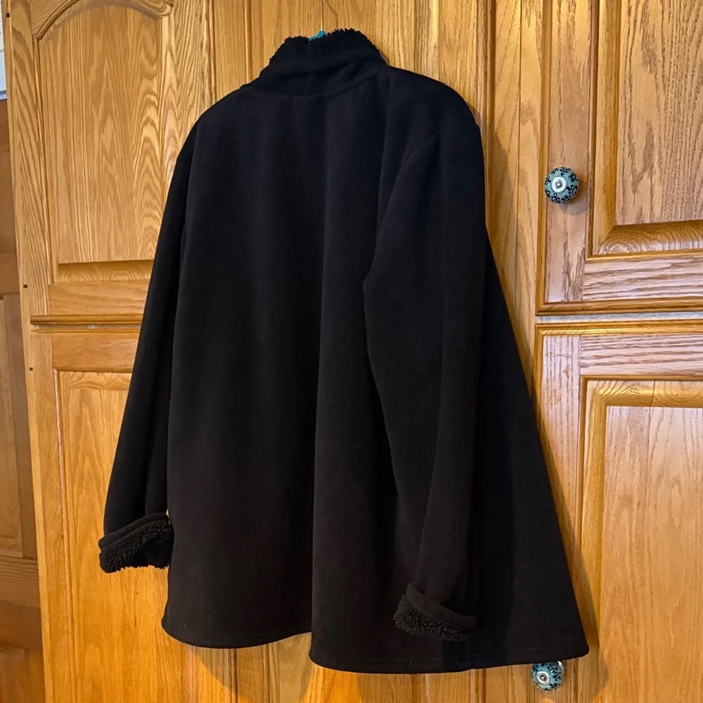 Cuddl Duds Black Open Front Jacket - Picture 5 of 6